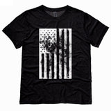 American Flag distressed t-shirt | USA tee - BLACK
