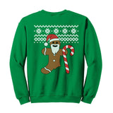 Gingerbread Man Christmas sweater t-shirt - GREEN