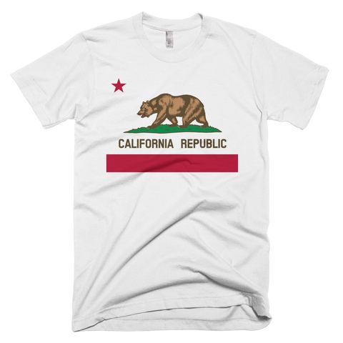California State Flag t-shirt | Bear Flag tee - WHITE