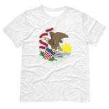 Illinois Flag and Seal t-shirt - Great Seal of the State of Illinois tee - WHITE