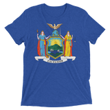 New York flag t-shirt | Coat of Arms of New York tee - BLUE