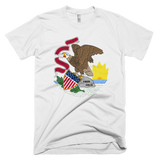 Illinois Flag and Seal t-shirt - Great Seal of the State of Illinois tee - WHITE
