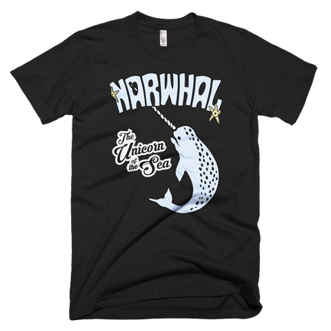Narwhal t-shirt | The Unicorn of the Sea tee - BLACK